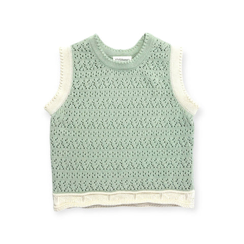 Viverano - Poppy Textured Baby Tank & Shorts Set - Sage Green