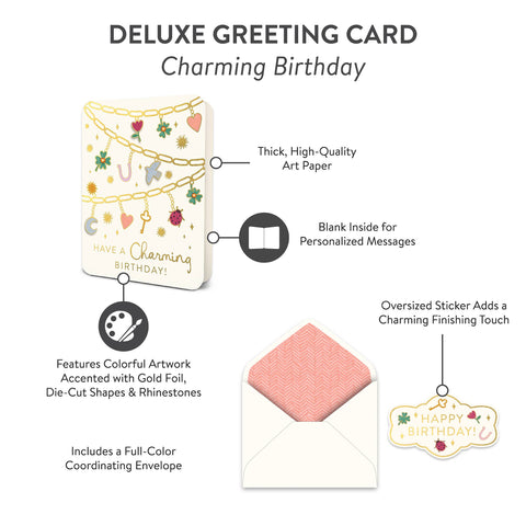 Deluxe Greeting Card - Charming Birthday