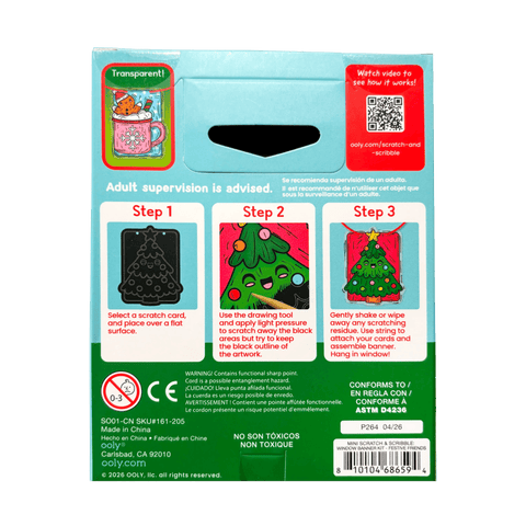 Ooly - Mini Scratch & Scribble Window Banner Kit - Festive Friends