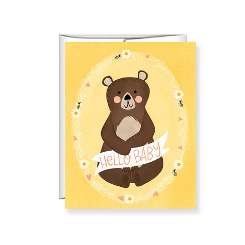 Pen & Paint - Baby Shower Card - Hello Baby Bear