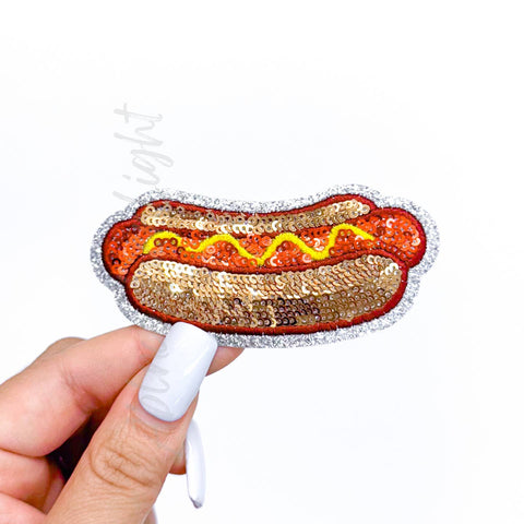Iron on Patch - Hotdog Ballpark Sequin