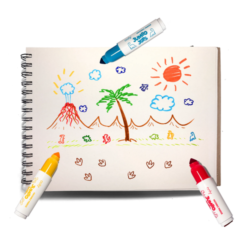 Ooly - Jumbo Jots Dual Tip Dinosaur Stamp Markers - Set of 8