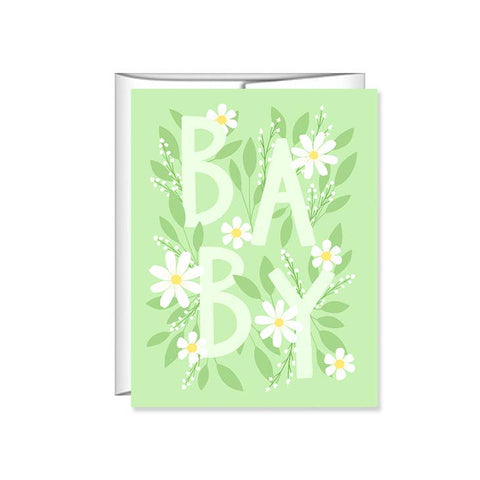 Pen & Paint - Baby Shower Card - Floral Baby