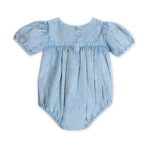 Viverano - Aspen Soft Denim Washed Baby Romper - Zen