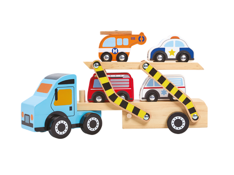 Jasey's Toy Chest - Wooden Off to the Rescue Vehicle Carrier