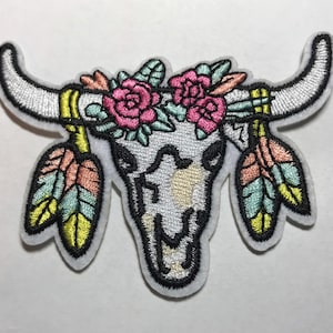Happy Barb - Patch - Large Floral Bull