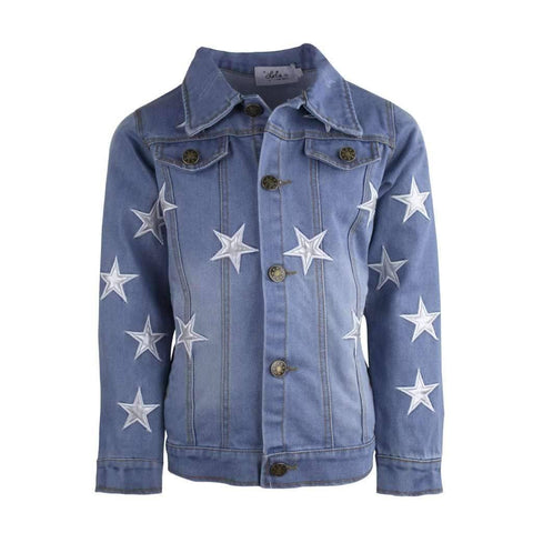 Lola & The Boys - Women's Denim Jacket - Star Leather Patched