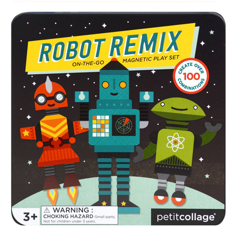 Petit Collage - Magnetic On-the-Go Play Set - Robot Remix