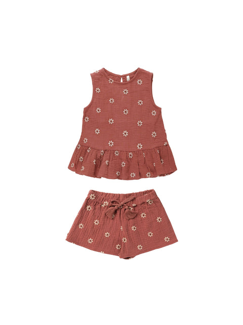 Rylee + Cru - Carrie Set - Embroidered Daisy