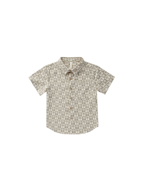 Rylee + Cru - Collared Short Sleeve Shirt - Palm Check