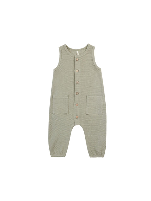 Quincy Mae - Waffle Jumpsuit - Sage