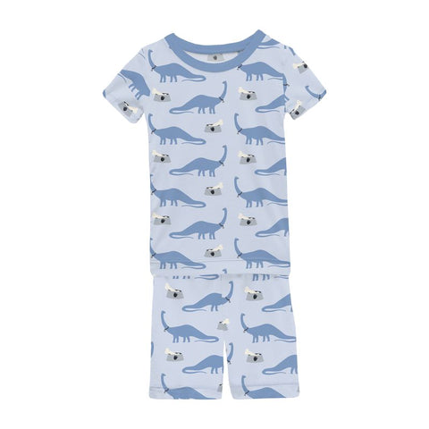 Kickee Pants - Print Short Sleeve Pajama Set - Dew Pet Dino