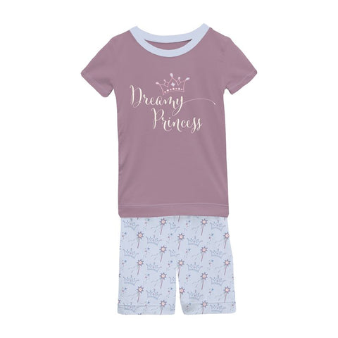 Kickee Pants - Short Sleeve Graphic Pajama Set - Dew Magical Princess