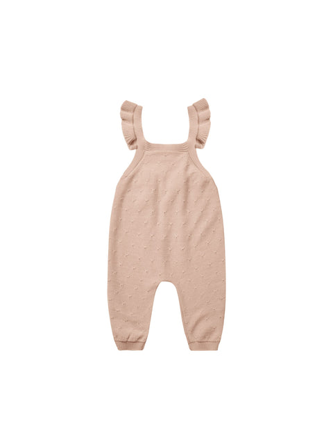 Quincy Mae - Pointelle Knit Overalls - Blush