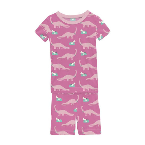 Kickee Pants - Print Short Sleeve Pajama Set - Tulip Pet Dino