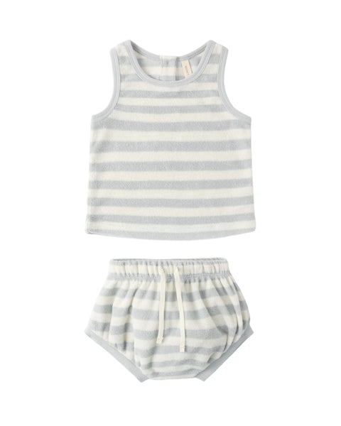 Quincy Mae - Terry Tank & Short Set - Sky Stripe