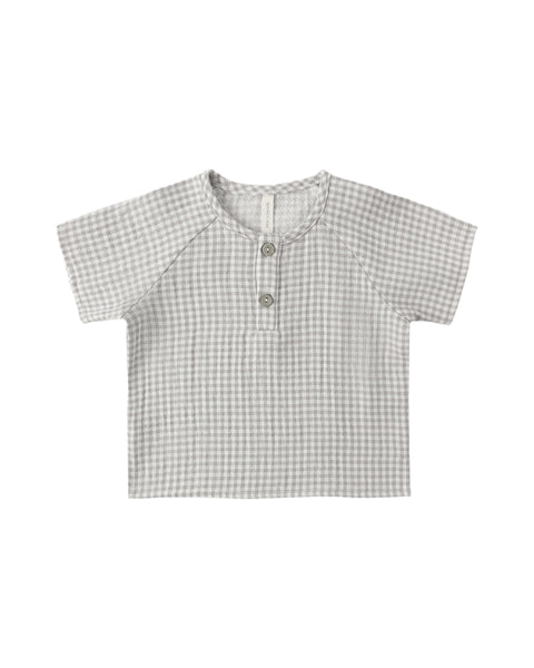 Quincy Mae - Short Sleeve Zion Shirt - Sage Gingham