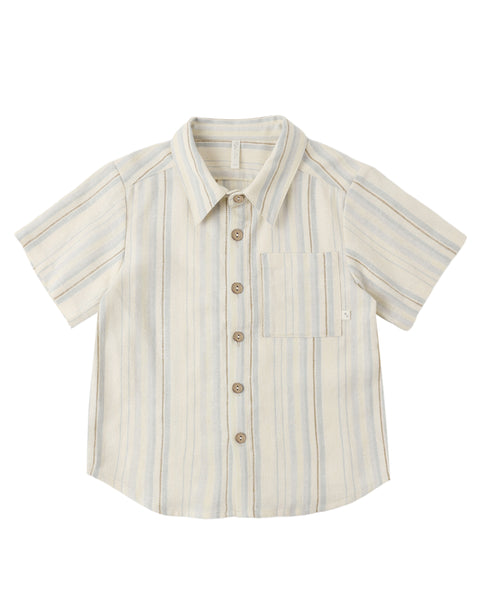 Rylee + Cru - Collared Short Sleeve Shirt - Sea Stripe