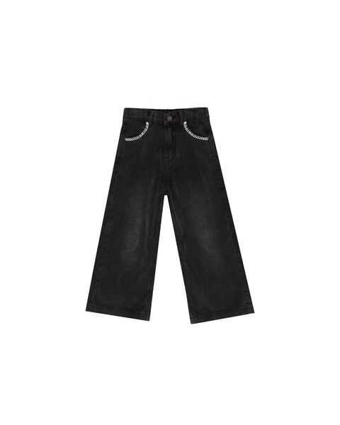 Rylee + Cru - Straight Leg Pant - Washed Black