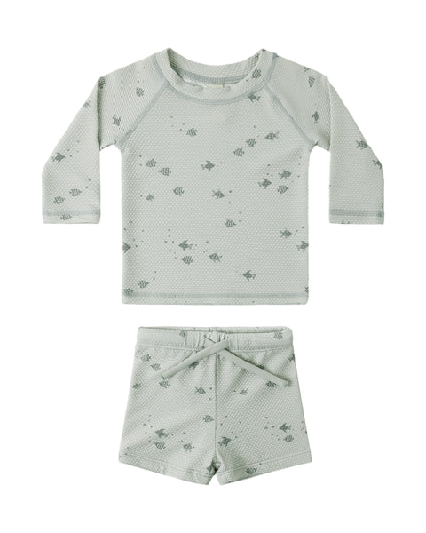 Quincy Mae - Finn Rashguard & Short Set - FIsh