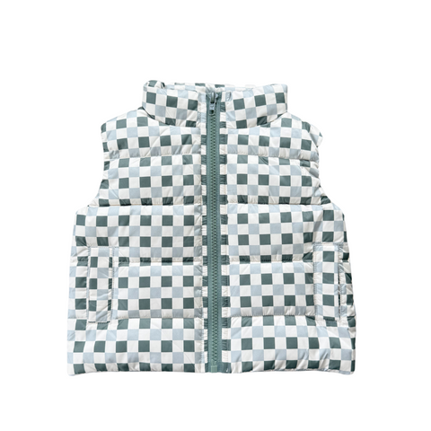 Babysprouts - Puffer Vest - Fern Checkered