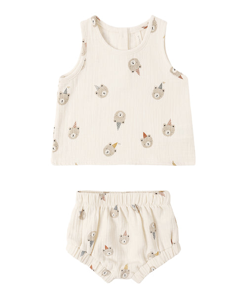 Quincy Mae - Woven Tank Set - Party Bears