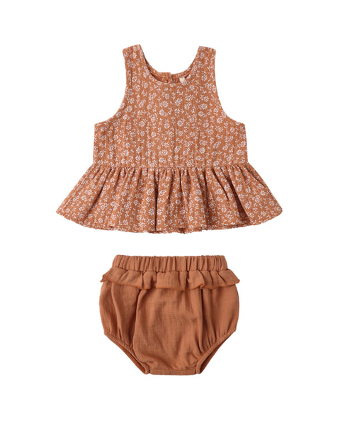 Quincy Mae - Sleeveless Peplum Set - Poppy Floral