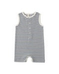 Quincy Mae - Ribbed Henley Romper - Ocean Stripe