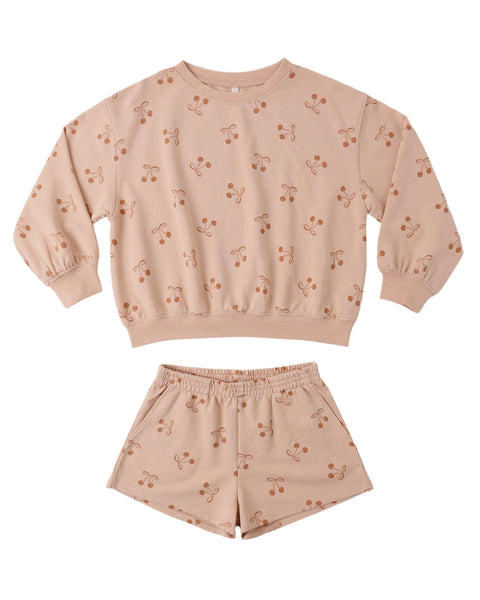 Rylee + Cru - Summer Terry Set - Cherry Bows