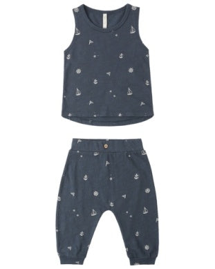 Rylee + Cru - Tank + Slouch Pant - Set Maritime