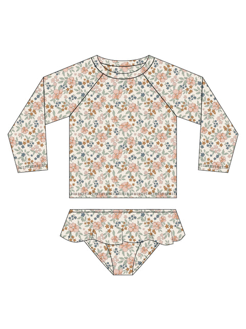Rylee + Cru - Rashguard Set - Flower Fields