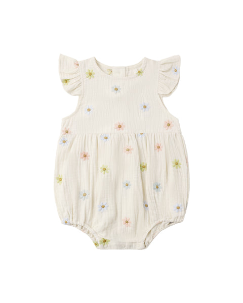 Rylee + Cru - Amelia Romper - Embroidered Daisies