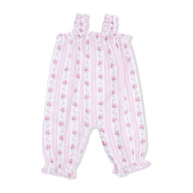 Angel Dear - Ruffly Strap Overall - Winding Roses Stripe