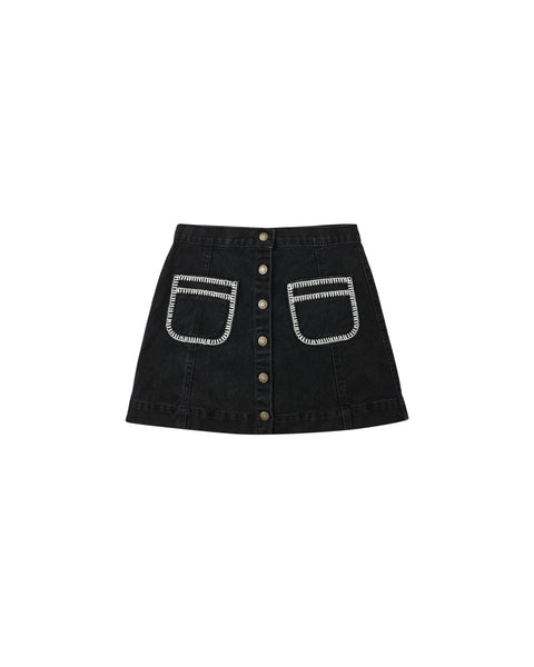 Rylee + Cru - Denver Mini Skirt - Washed Black
