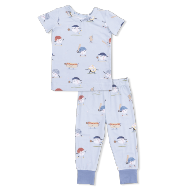 Angel Dear - Shortsleeve Loungewear Set - Baseballs Playing Baseball