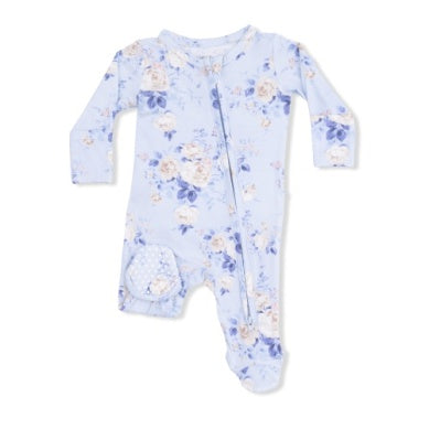 Angel Dear - 2 Way Ruffle Zipper Footie - Ashley Rose Floral