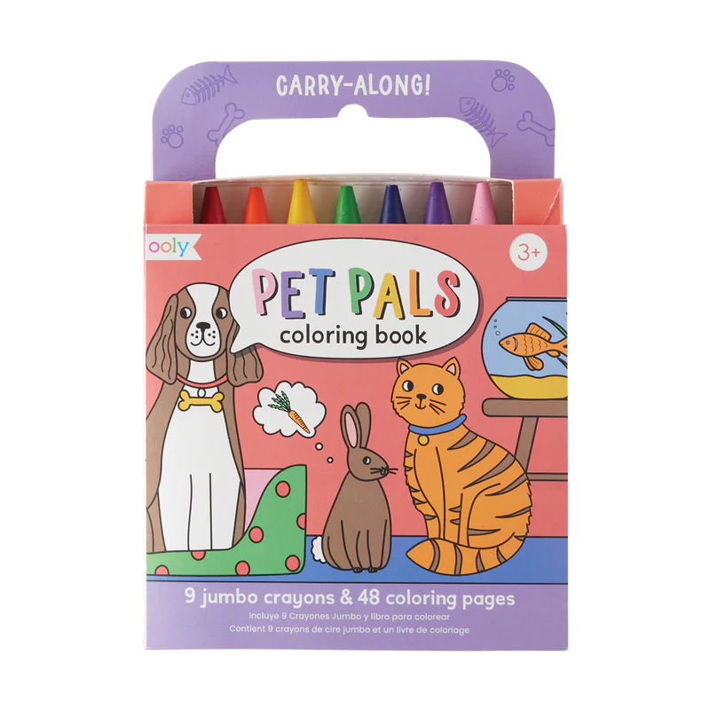 Ooly - Carry Along Crayon & Coloring Book Kit - Pet Pals