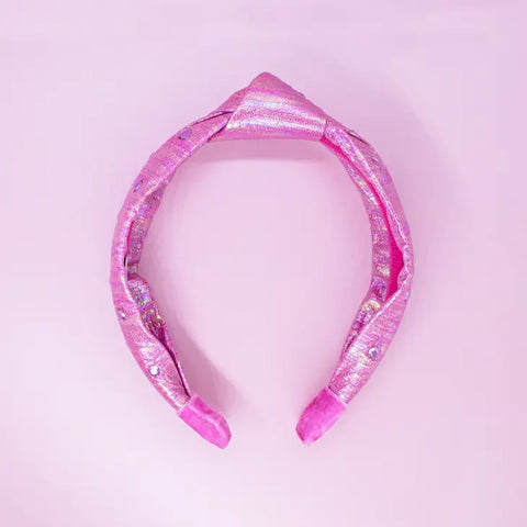 Frog Sac - Headband - Iridescent Rhinestone Studded Knot
