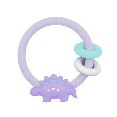 Itzy Ritzy - Ritzy Rattle Silicon Teether - Lilac Dino