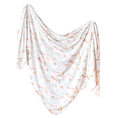 Copper Pearl - Knit Swaddle Blanket - Coral