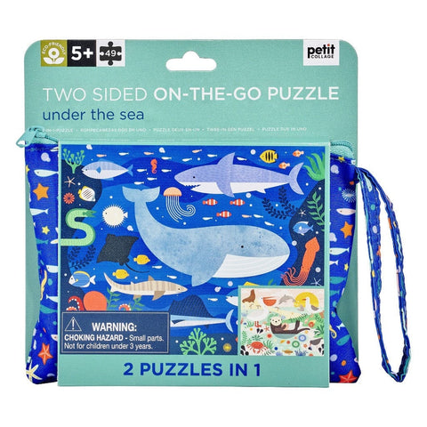 Petit Collage - Two Sided Travel Puzzle - Under The Sea
